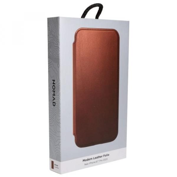 Etui Nomad Modern Leather do iPhone 15 Pro, brązowe