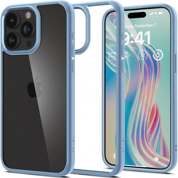 OUTLET: Etui Spigen Crystal Hybrid do iPhone 15 Pro Max, przezroczysto-niebieskie