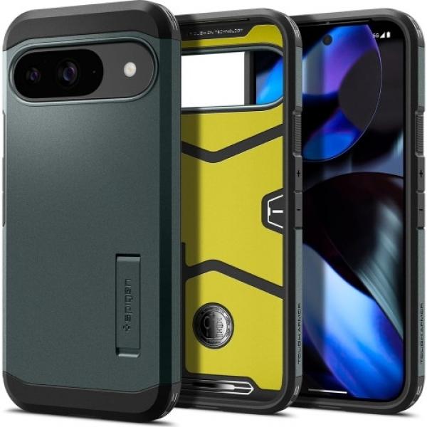 Etui Spigen Tough Armor do Google Pixel 9 / 9 Pro, zielone