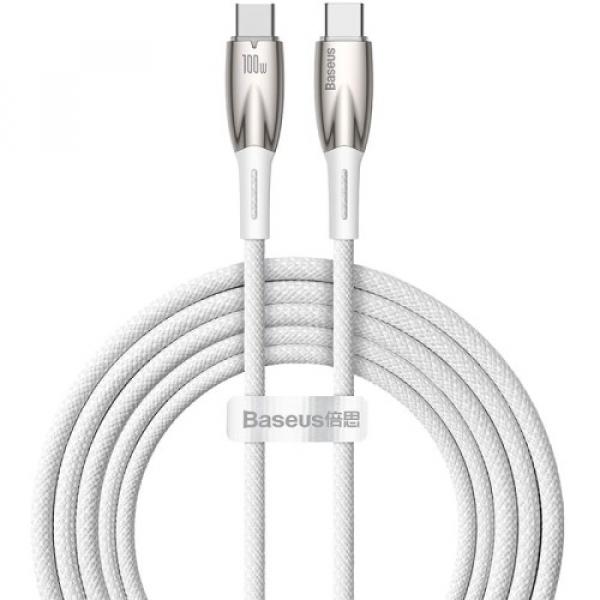 OUTLET: Kabel Baseus Glimmer Series 100W USB-C do USB-C 2m, biały