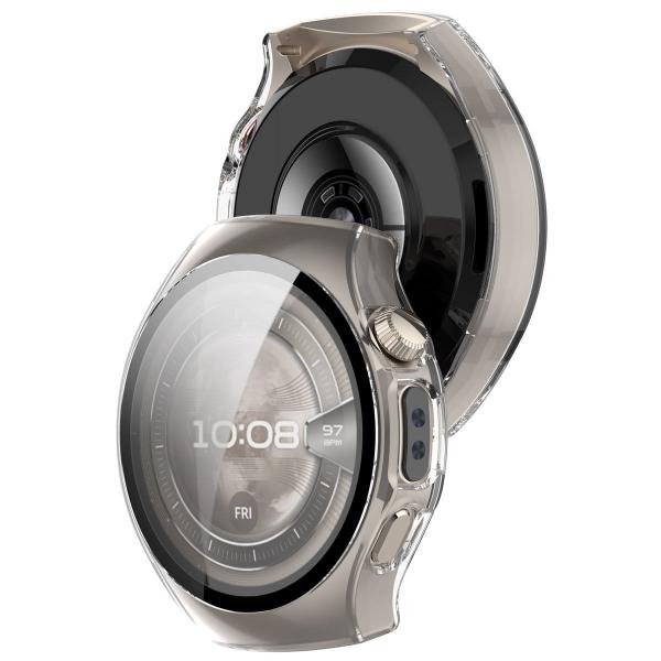 Etui ze szkłem do zegarka Bizon Case+Glass Watch do Huawei Watch 5 42 mm, przeźroczyste