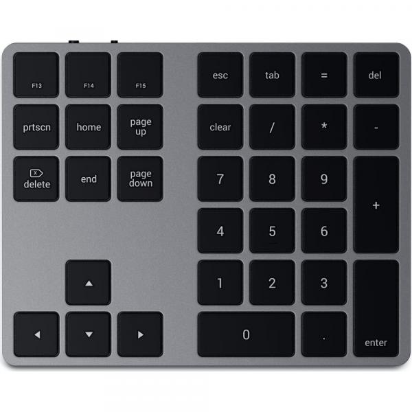 Klawiatura numeryczna ze skrótami klawiszy, Satechi Bluetooth Aluminium Extended Keypad, szara