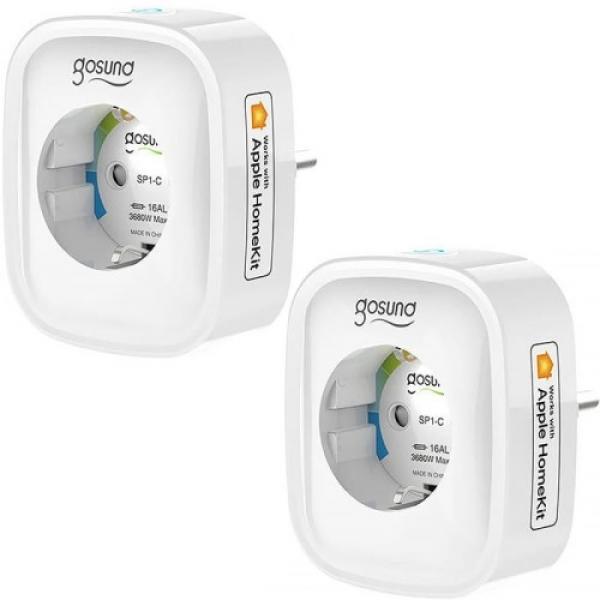 Inteligentne gniazdko Gosund SP1-H Wi-Fi 2,4 GHz Apple HomeKit Schuko 2-Pack, białe