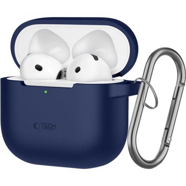 Etui Tech-Protect Silicone Hook do Apple AirPods 4, granatowe