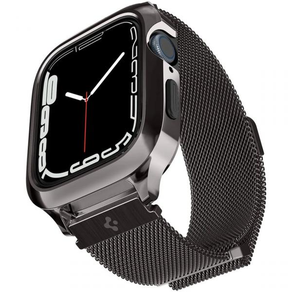 OUTLET: Etui z paskiem Spigen Metal Fit Pro do Apple Watch 45/44 mm, grafitowe