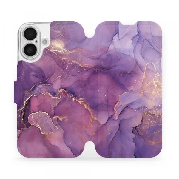 Etui z klapką do iPhone 16, Mobiwear Book, fioletowe