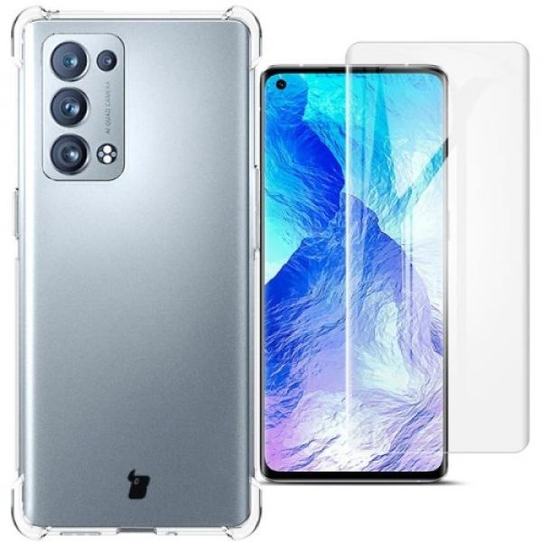 Etui + 2x folia Bizon Case Clear Pack do Oppo Reno 6 Pro 5G, przezroczyste