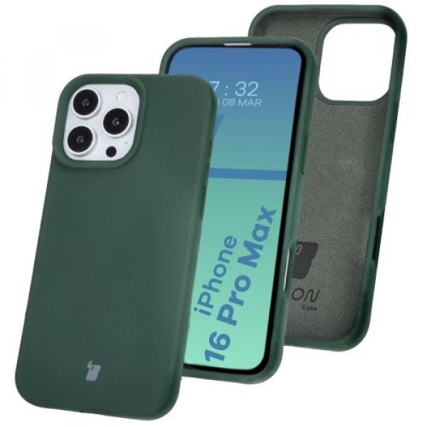 Silikonowe etui Bizon Soft Case do iPhone 16 Pro Max, ciemnozielone