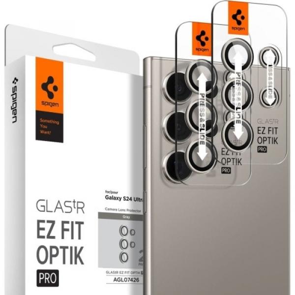 Szkło na aparat Spigen Glas.tR Ez Fit Optik Pro 2-Pack do Galaxy S24 Ultra, szare