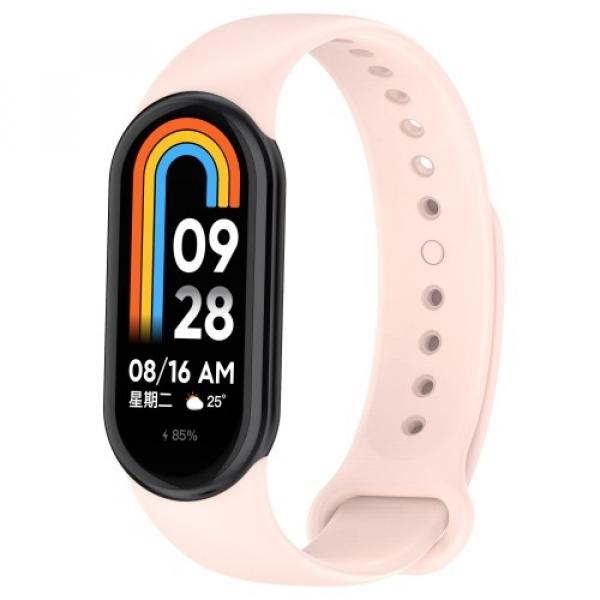 Pasek Bizon Strap Watch Dots do Xiaomi Mi Smart Band 8, jasnoróżowy