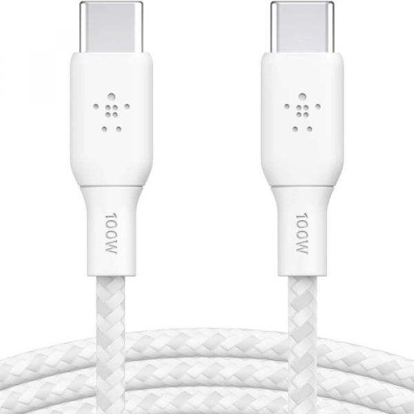 Kabel Belkin Boost USB-C do USB-C 100W 5A 3m, biały