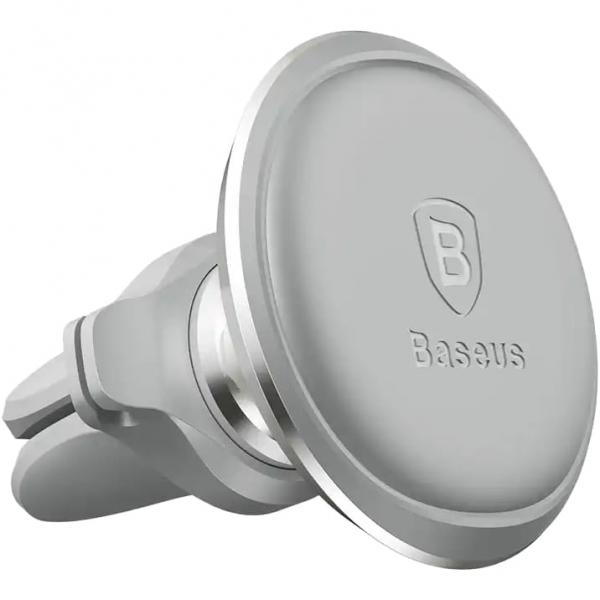 Uchwyt samochodowy magnetyczny na telefon na kratkę nawiewu, Baseus Car Holder Magnetic Grip, srebrny