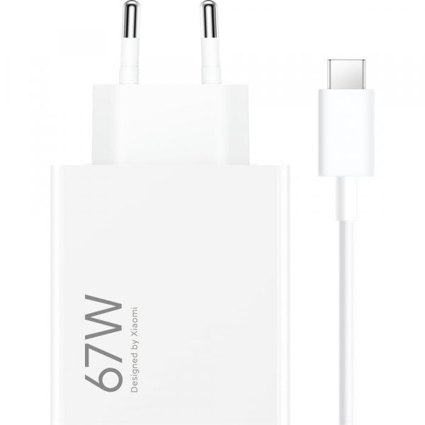 Ładowarka sieciowa Xiaomi HyperCharge Combo 67W 1x USB-A + kabel USB-C, biała