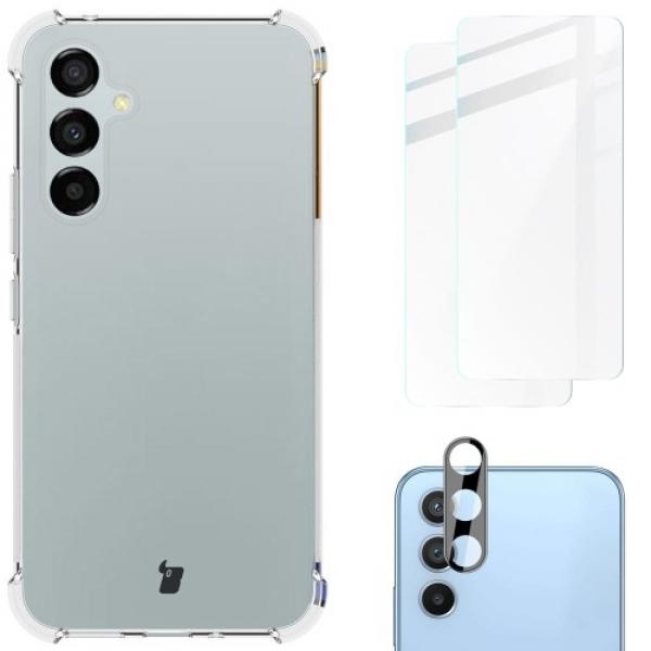 Etui + 2x szkło + obiektyw Bizon Case Clear Pack do Galaxy A54 5G, przezroczyste