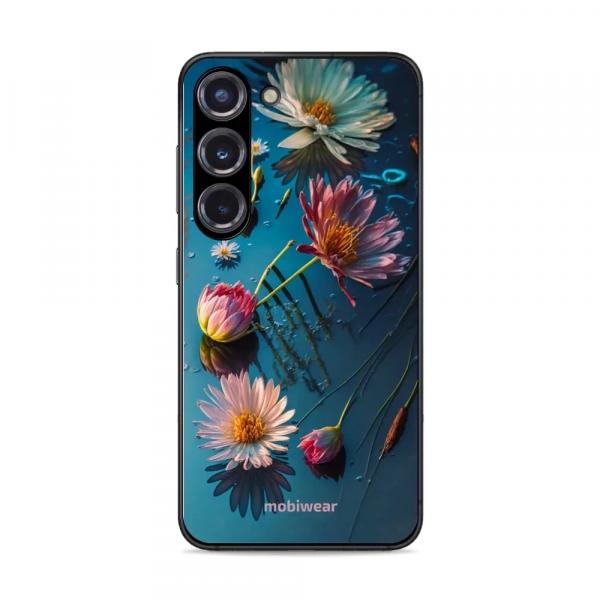 Etui ochronne do Galaxy S23, Mobiwear Glossy Case, niebiesko-kwieciste
