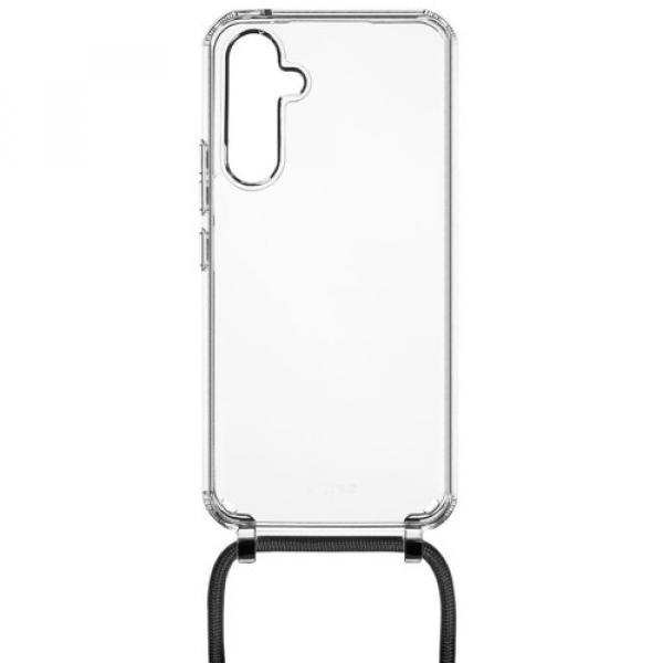 Etui FIXED Pure Neck do Galaxy A54 5G, przezroczyste ze smyczą czarną