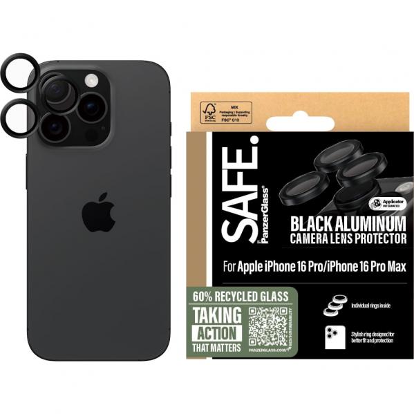Szkło hartowane na aparat Safe by PanzerGlass Camera Lens Protector do iPhone 16 Pro / 16 Pro Max, czarne