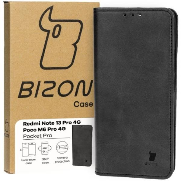 Etui z klapką Bizon Case Pocket Pro do Xiaomi Redmi Note 13 Pro 4G / Poco M6 Pro 4G, czarne