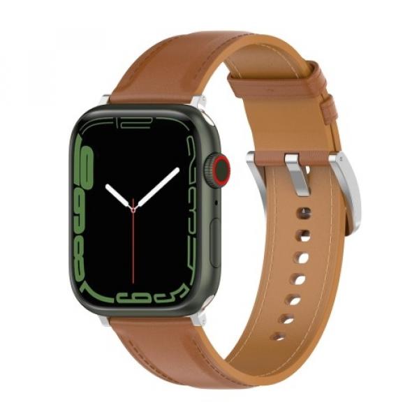 Skórzany pasek Bizon Strap Watch Casual do Apple Watch 44/45/46/49 mm, jasnobrązowy