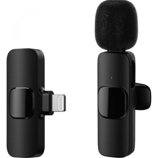 OUTLET: Bezprzewodowy mikrofon Apexel Wireless Lavalier One to One do iPhone, czarny