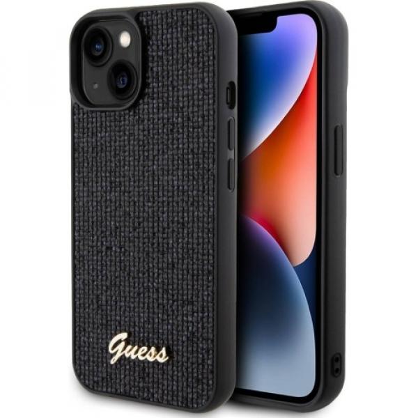 Etui HardCase Guess Disco Metal Script do iPhone 15, czarne