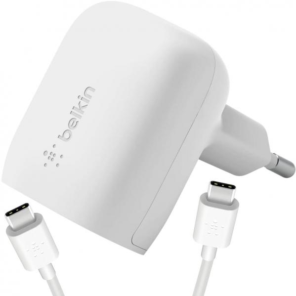 Ładowarka sieciowa Belkin Boost USB-C PD 3.1 PPS 20W + kabel USB-C 1m, biała