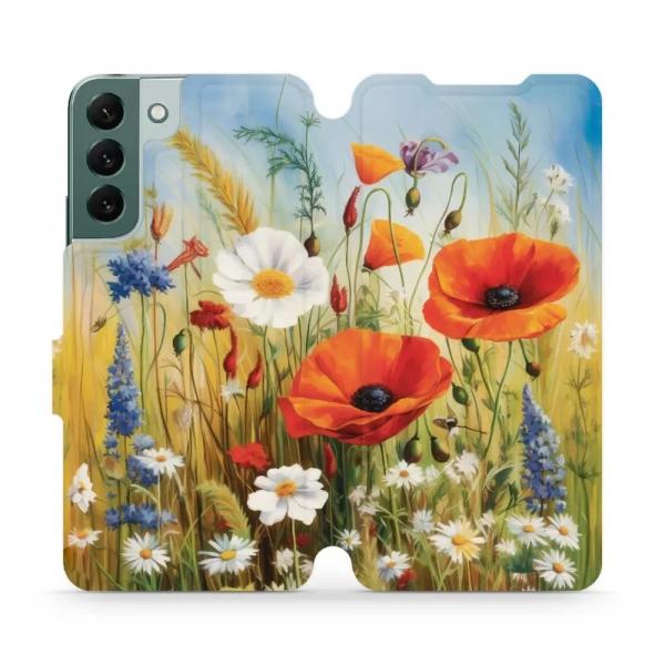 Etui z klapką do Galaxy S22 Plus, Mobiwear Book, łąkowe kwiaty