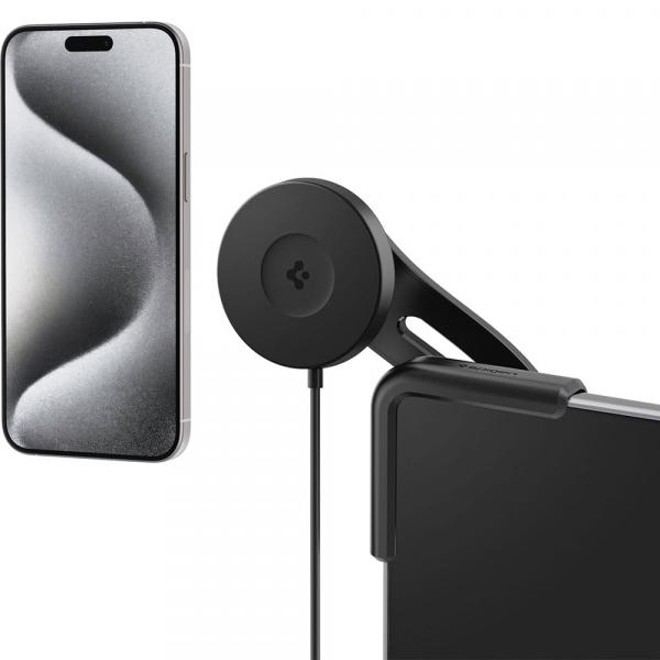 Uchwyt samochodowy Spigen TapLock Wireless Car Charger 15W do Tesla Model 3/X/S/Y/Cybertruck z Qi2/MagSafe, czarny