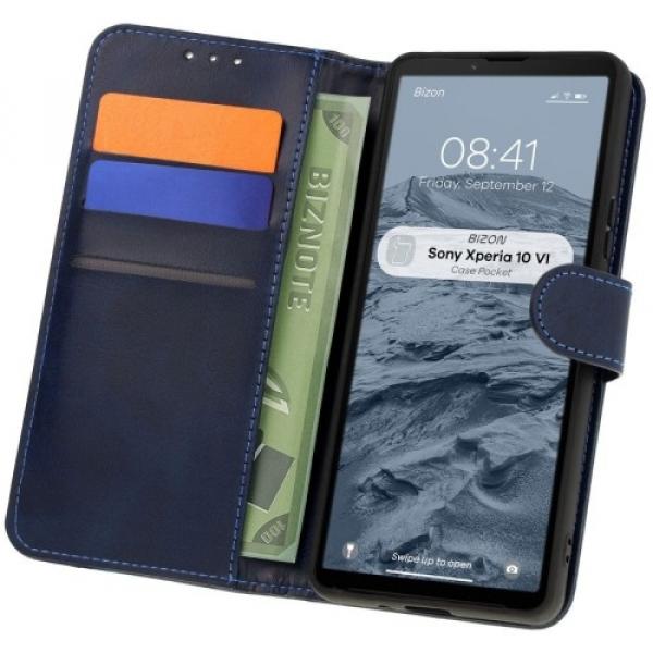 Etui z klapką Bizon Case Pocket do Sony Xperia 10 VI, granatowe