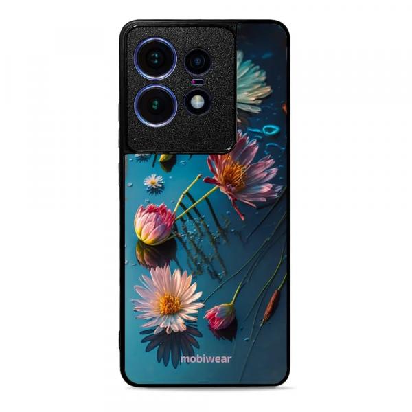 Etui ochronne do Motorola Edge 50 Pro, Mobiwear Glossy Case, niebiesko-kwieciste