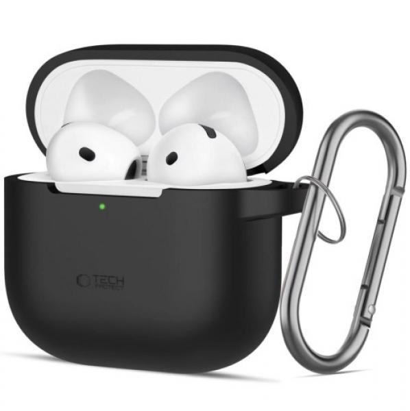 Etui Tech-Protect Silicone Hook do Apple AirPods 4, czarne