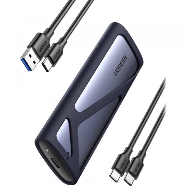Kieszeń na dysk Ugreen / obudowa dysku twardego CM400 90264 na dysk SSD M.2 z portem USB-C 3.2, szara