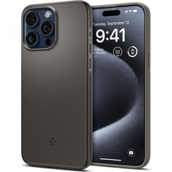 Etui Spigen Thin Fit do iPhone 15 Pro, stalowe