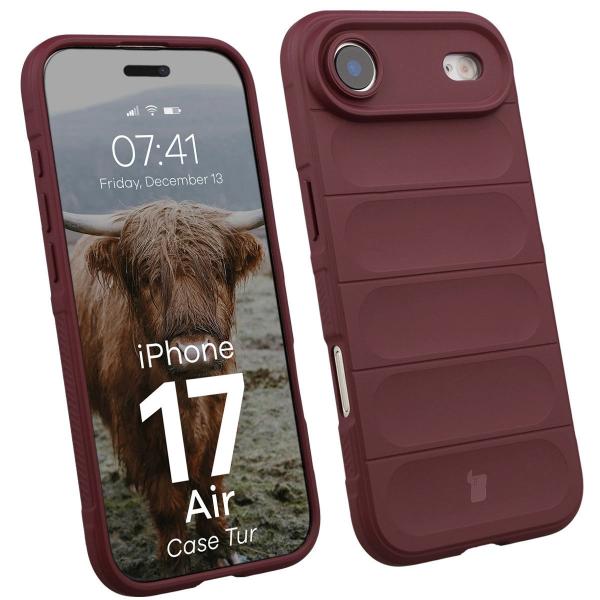 Pancerne etui Bizon Case Tur do iPhone 17 Air, burgundowe