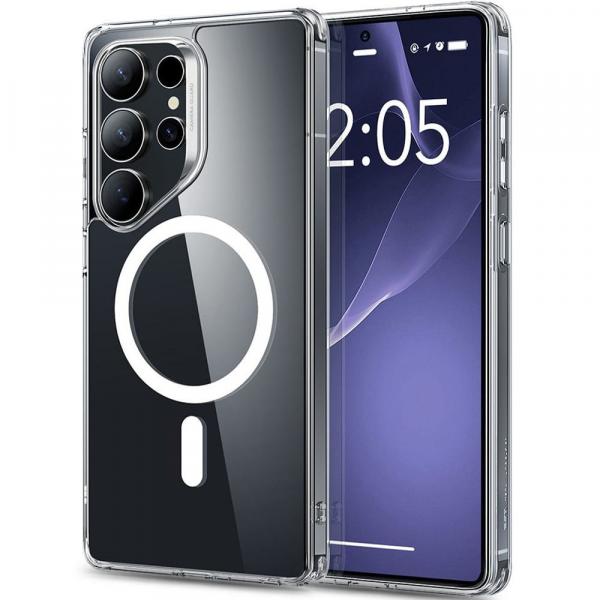 Etui ESR Classic Hybrid Halolock do Galaxy S25 Ultra do MagSafe, przezroczysto-białe