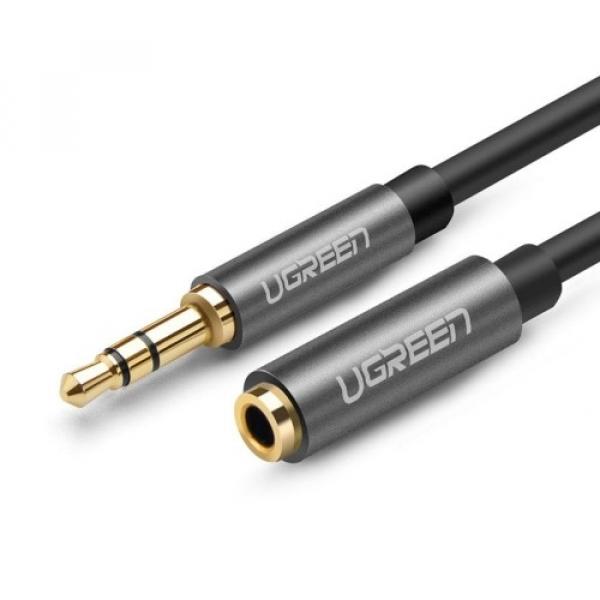 Kabel / adapter Ugreen AUX 3,5 mm mini jack 1m, srebrny