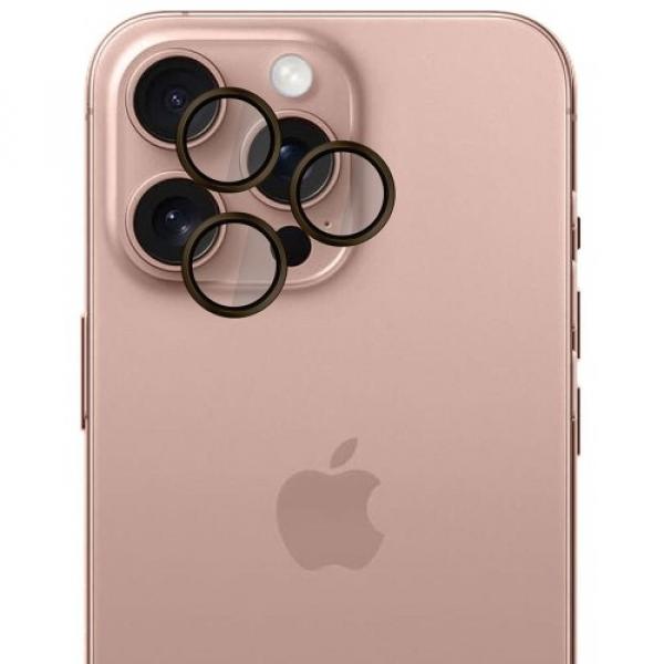 Osłony na aparat 3mk HARDY Lens Protection Pro 1 zestaw dla iPhone 16 Pro / 16 Pro Max, różowobrązowe