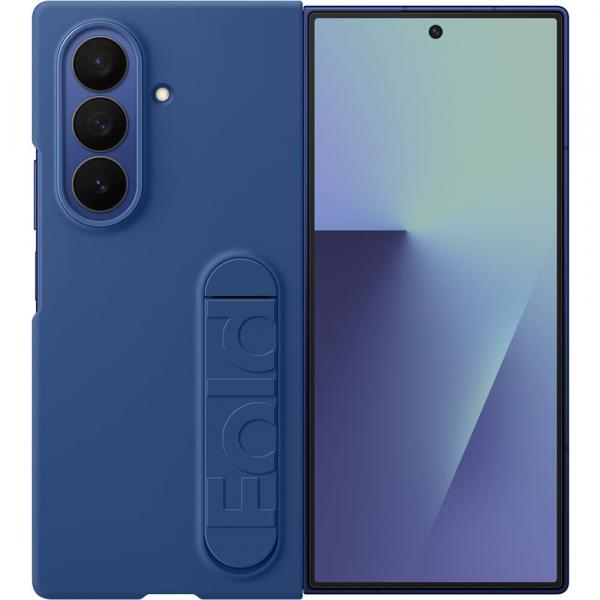 Etui z podstawką + 2x folia antyrefleksyjna na przedni ekran Samsung Silicone Case do Galaxy Z Fold7, niebieskie