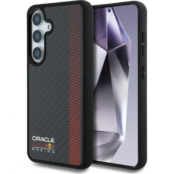 Etui Red Bull Real Carbon Fiber Powerbar do MagSafe do Galaxy S25, czarne