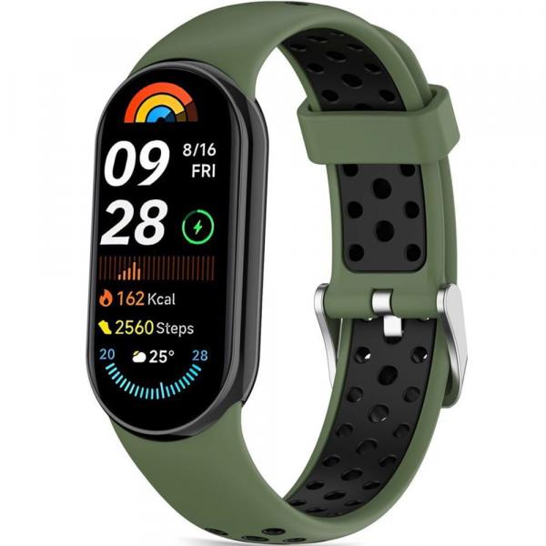 Pasek Tech-Protect Iconband Air do Xiaomi Smart Band 10 / 9 / 9 NFC / 8, zielono-czarny