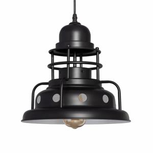 Lampa Wisząca Retro Industrial Czarna 30cm E27 Abruzzo Gobo ABR-RRG-E27